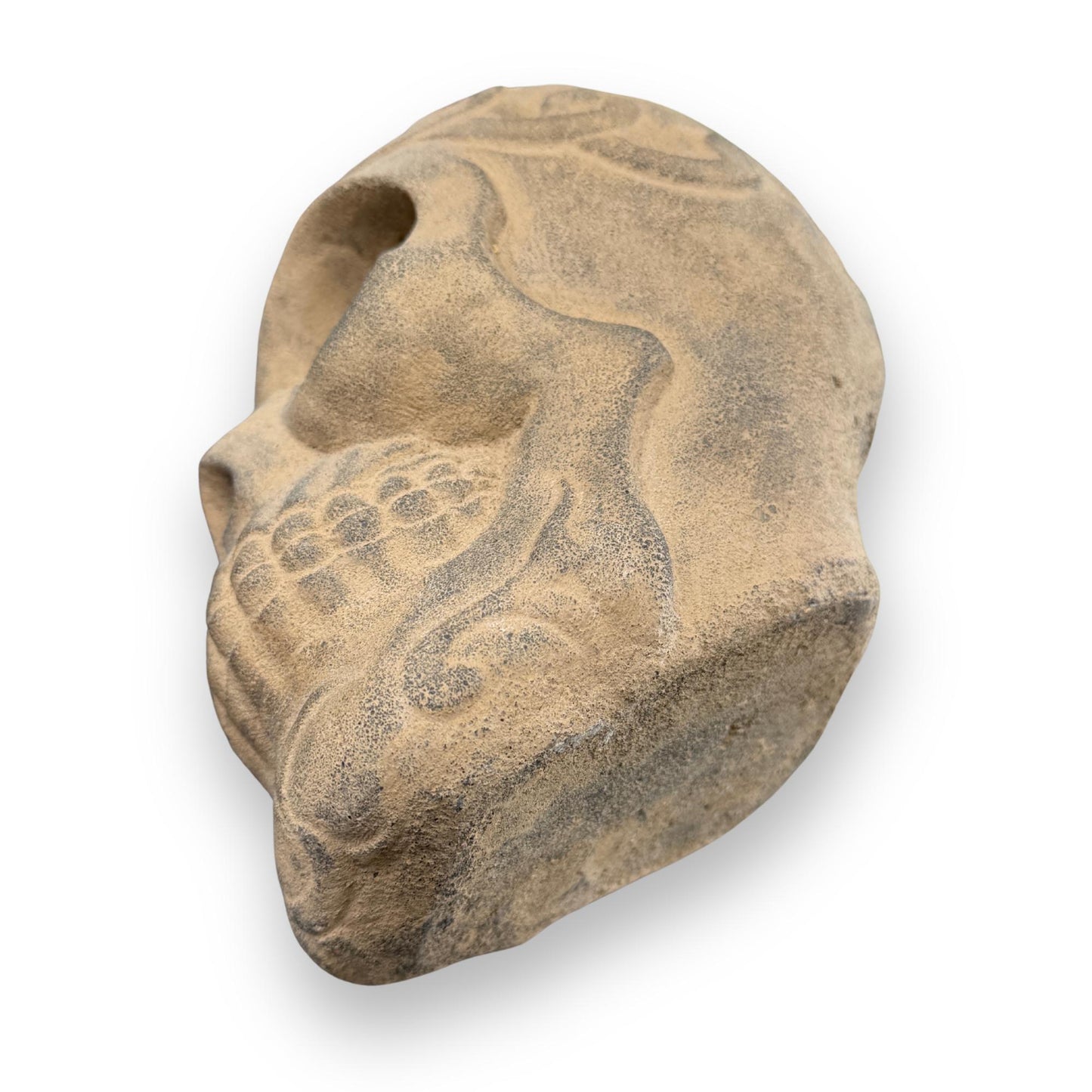 Celtic Human Skull Replica: Cast Stone Gothic Garden Statue - Spooky Season Decor