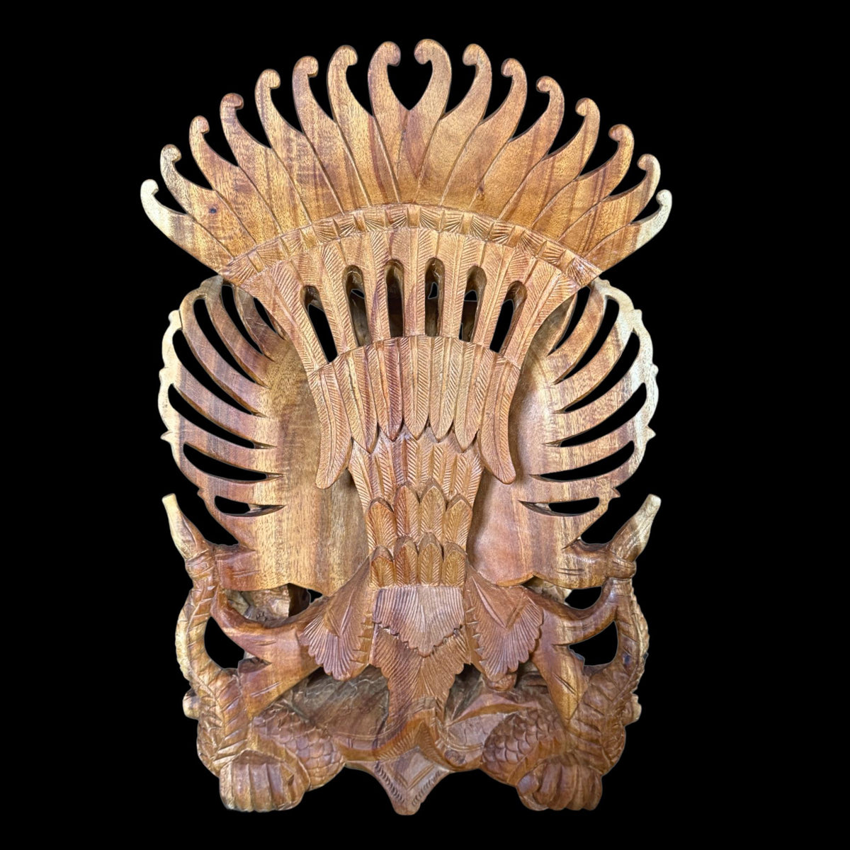 Balinese Garuda Vishnu Naga Sculpture: Hand carved wood Indonesian Art Statue