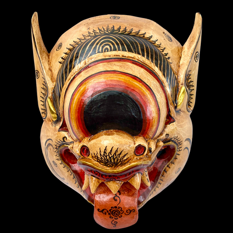 Balinese Leyak Mata Besek Mask Topeng Cyclops 1 Eyed Demon Bali Art hand carved wood