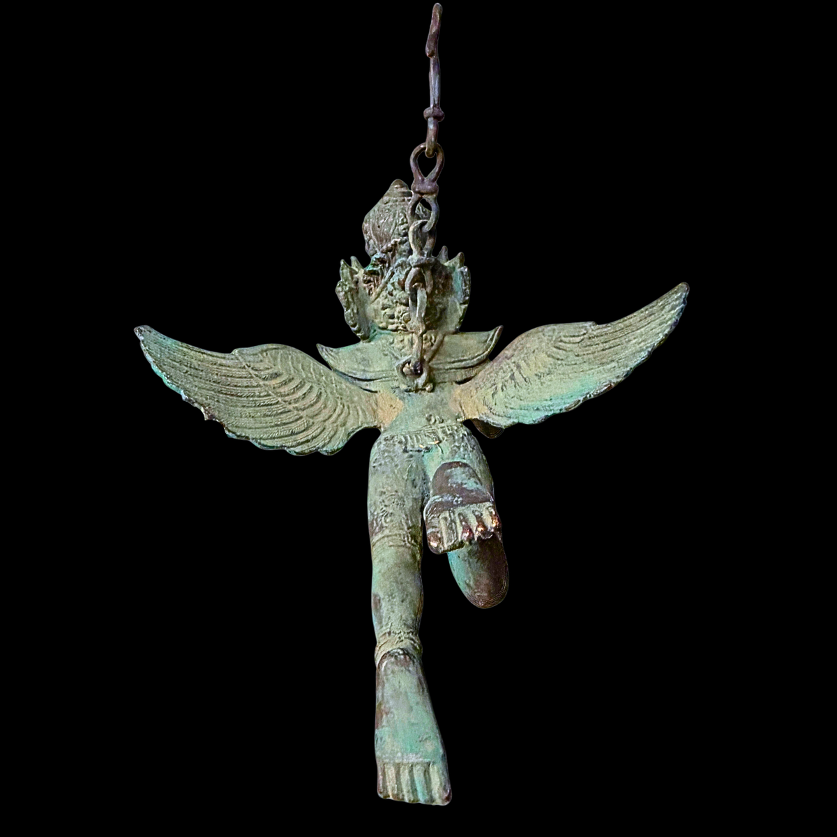 Vintage Bronze Garuda Candelabra, Deepam Lamp,  lost wax cast Bali Hindu Art