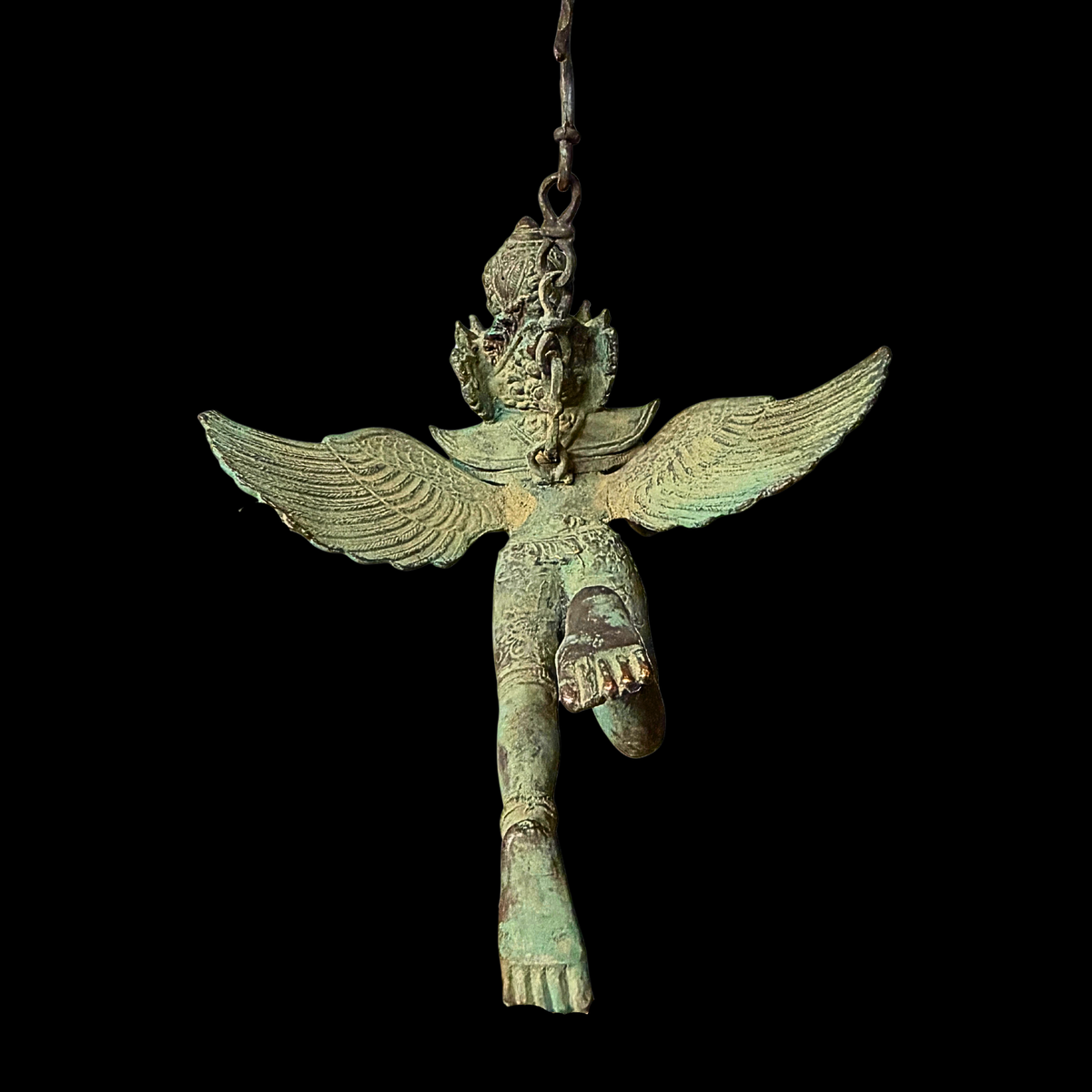 Vintage Bronze Garuda Candelabra, Deepam Lamp,  lost wax cast Bali Hindu Art