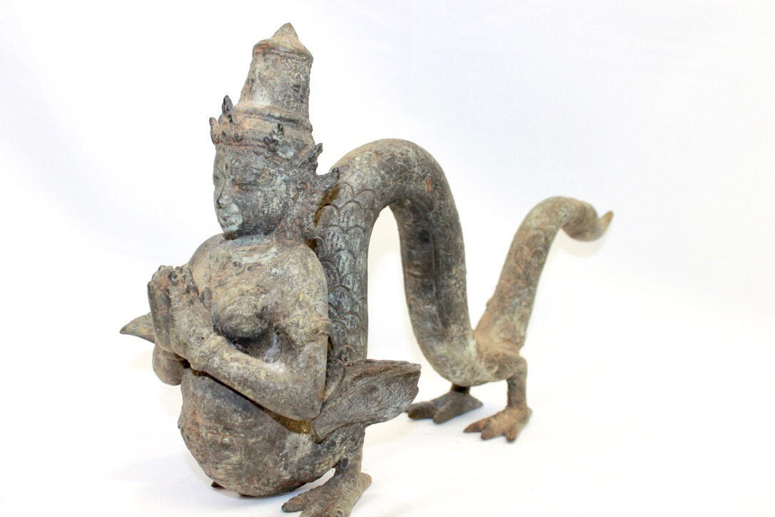 Balinese Mermaid Sculpture Nyi Ratu Blorong of the South Seas Indonesian Bronze Statue