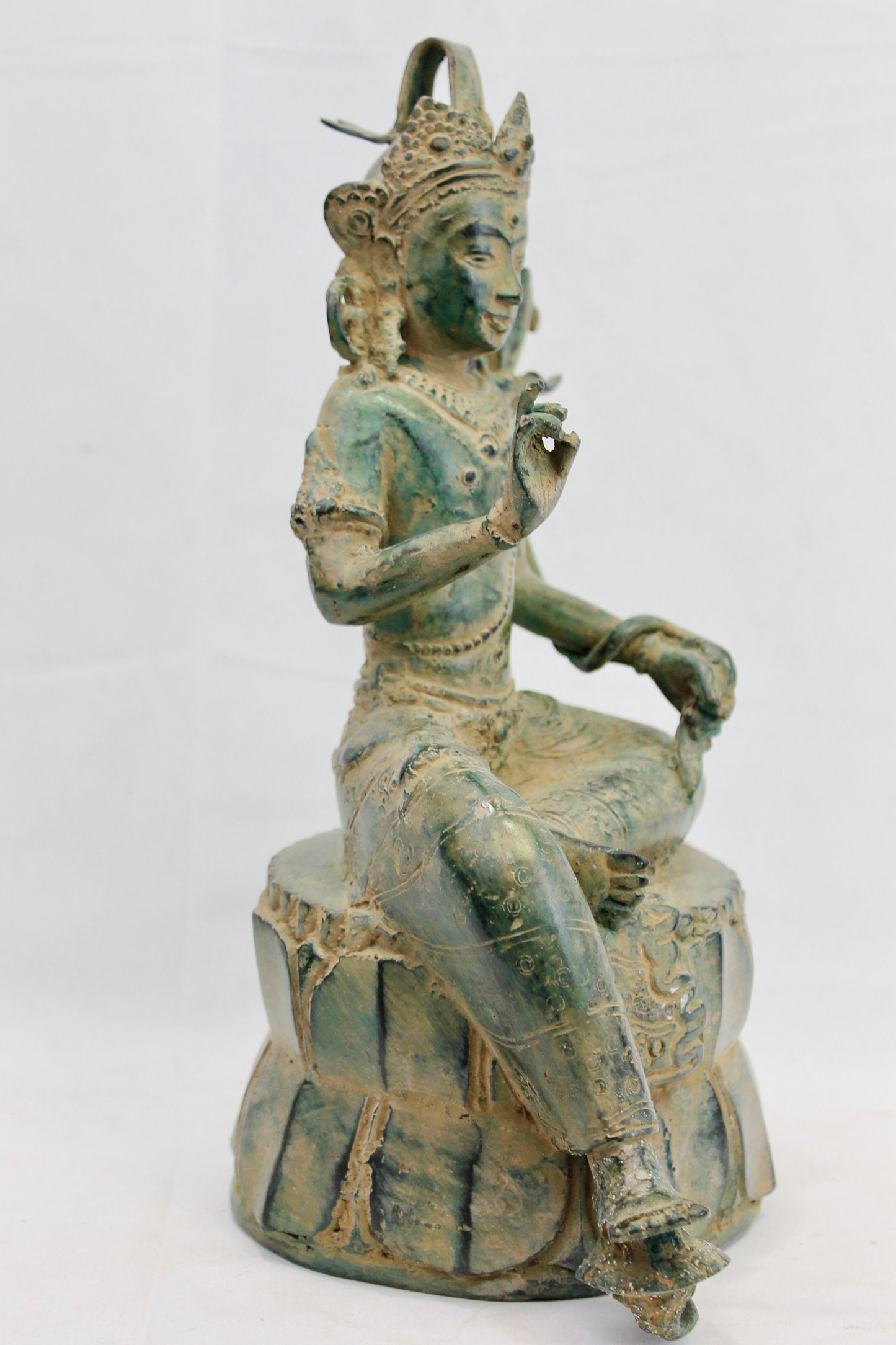 Balinese Dewi Sri Verdigris Bronze Statue Rice Goddess Lost wax Art Sculpture Bali Art