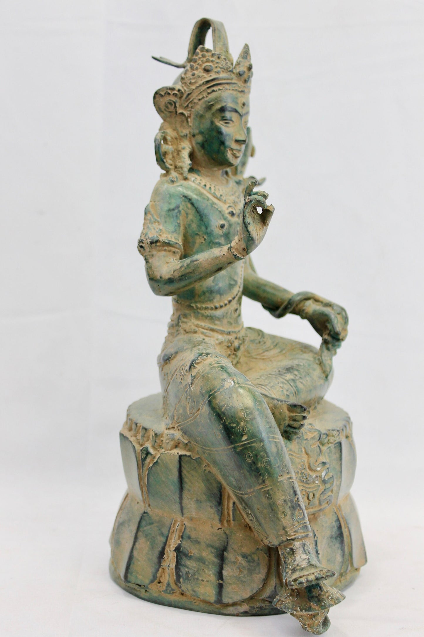 Balinese Dewi Sri Verdigris Bronze Statue Rice Goddess Lost wax Art Sculpture Bali Art