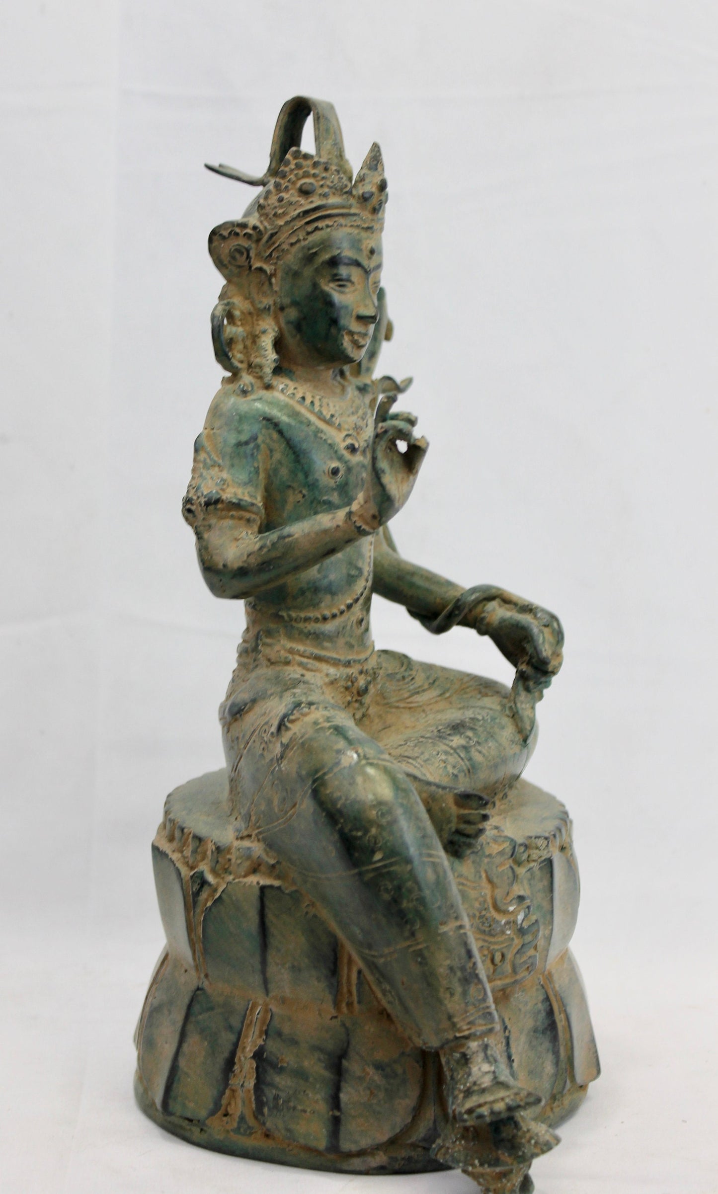 Balinese Dewi Sri Verdigris Bronze Statue Rice Goddess Lost wax Art Sculpture Bali Art