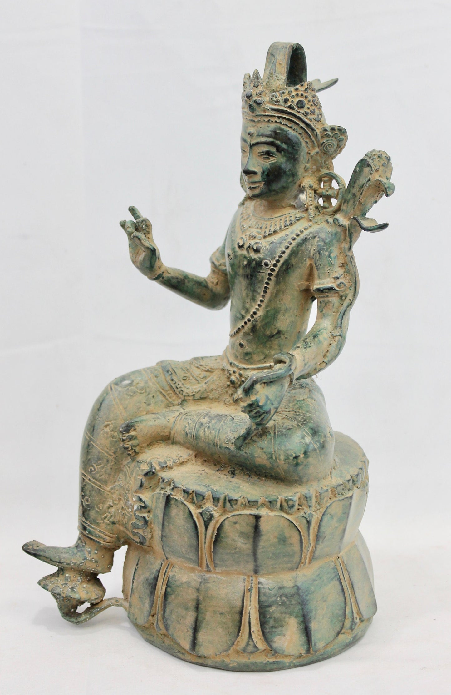 Balinese Dewi Sri Verdigris Bronze Statue Rice Goddess Lost wax Art Sculpture Bali Art