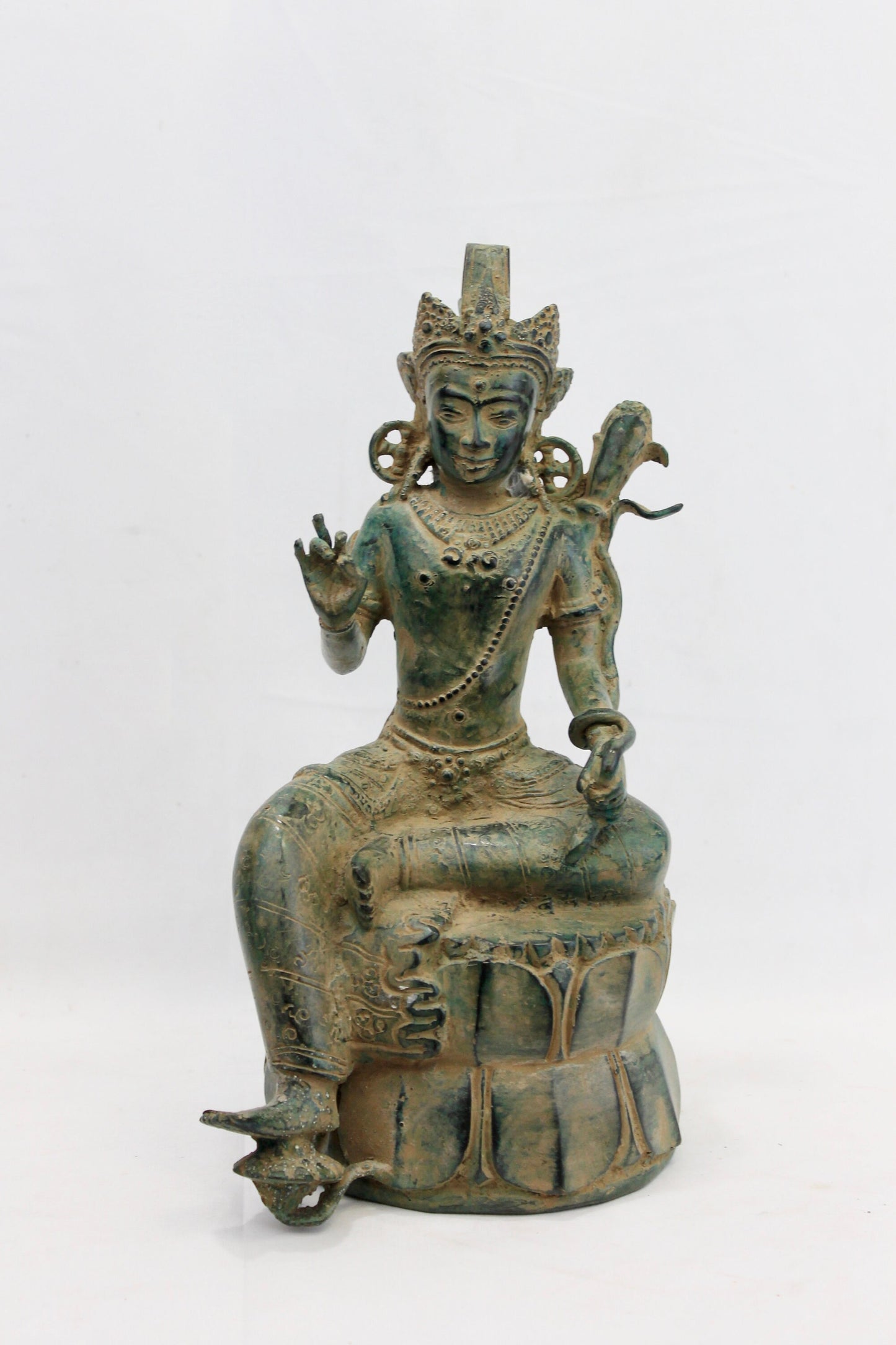 Balinese Dewi Sri Verdigris Bronze Statue Rice Goddess Lost wax Art Sculpture Bali Art