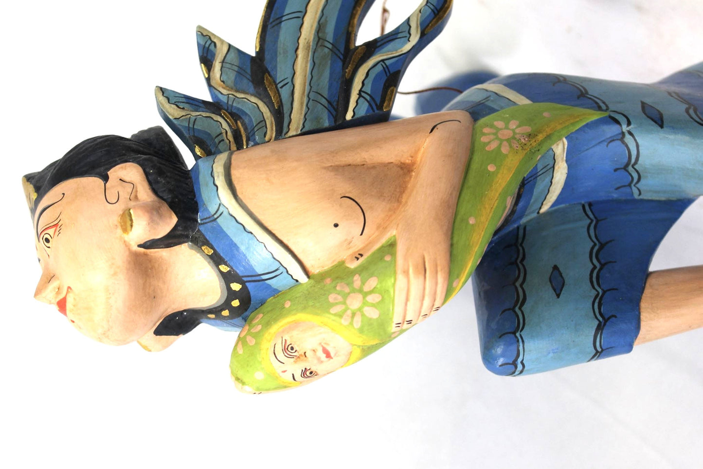 Flying Dewi Sri Fertility Goddess Mobile Spiritchaser Mother & Baby Balinese folk art