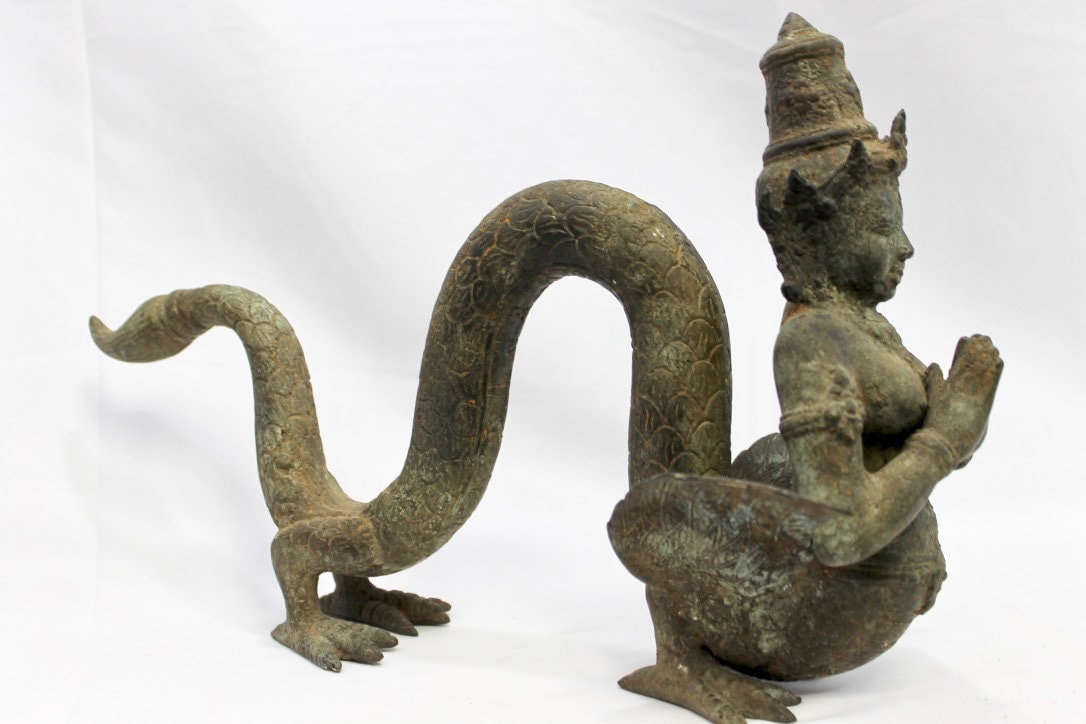 Balinese Mermaid Sculpture Nyi Ratu Blorong of the South Seas Indonesian Bronze Statue