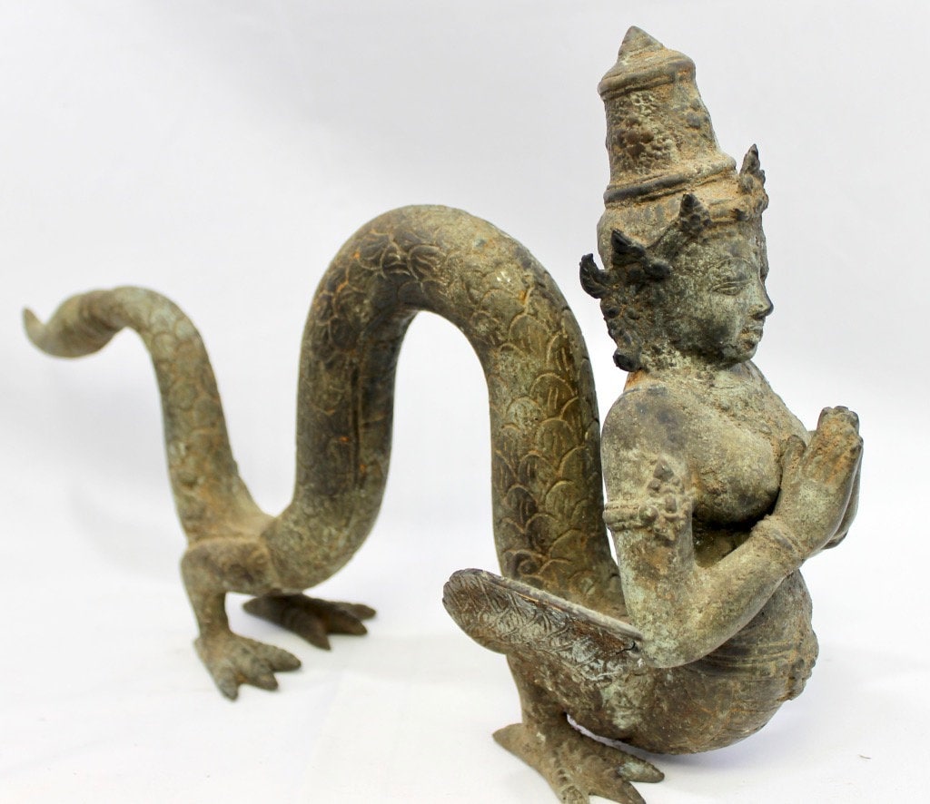 Balinese Mermaid Sculpture Nyi Ratu Blorong of the South Seas Indonesian Bronze Statue