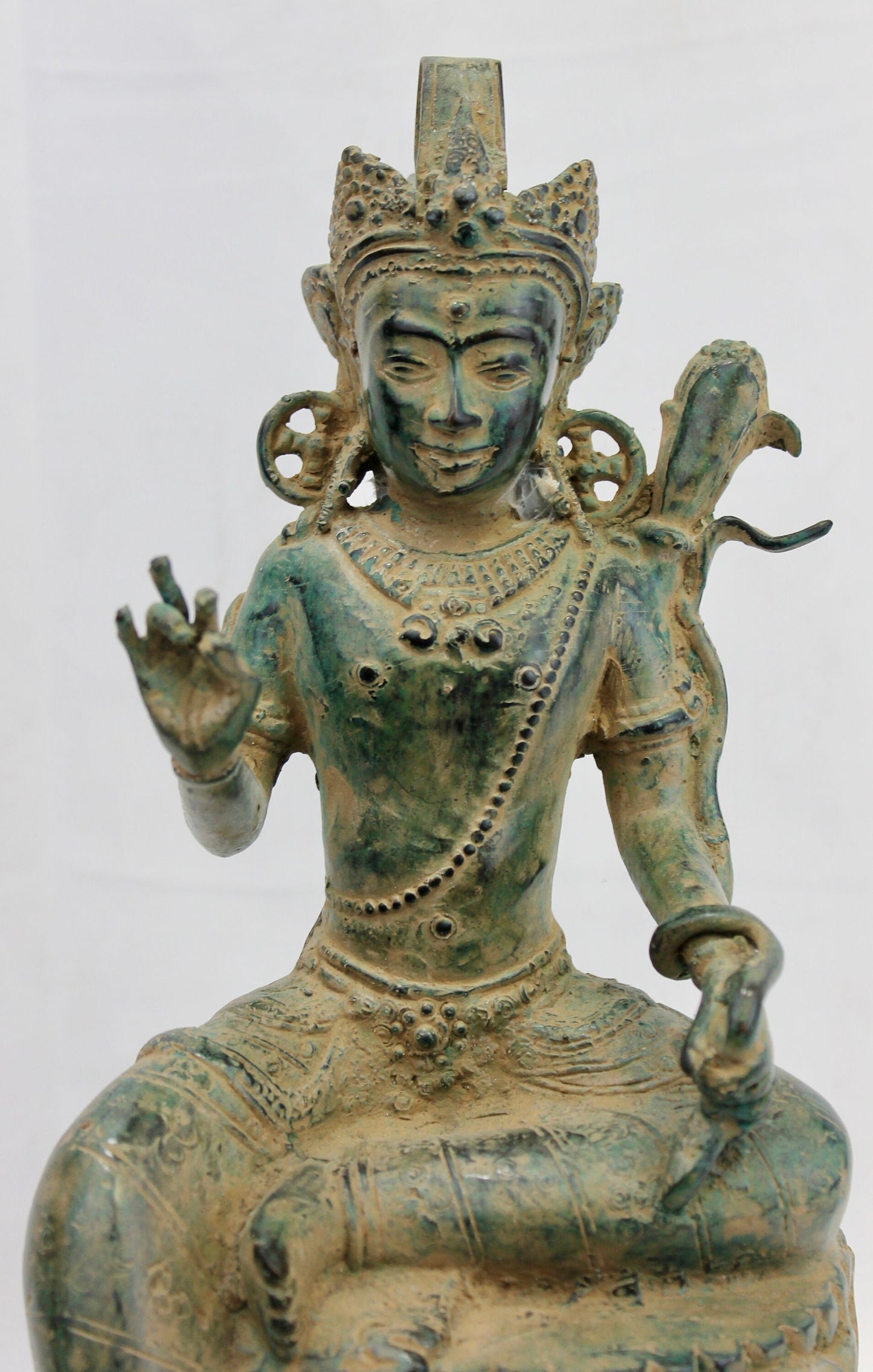 Balinese Dewi Sri Verdigris Bronze Statue Rice Goddess Lost wax Art Sculpture Bali Art