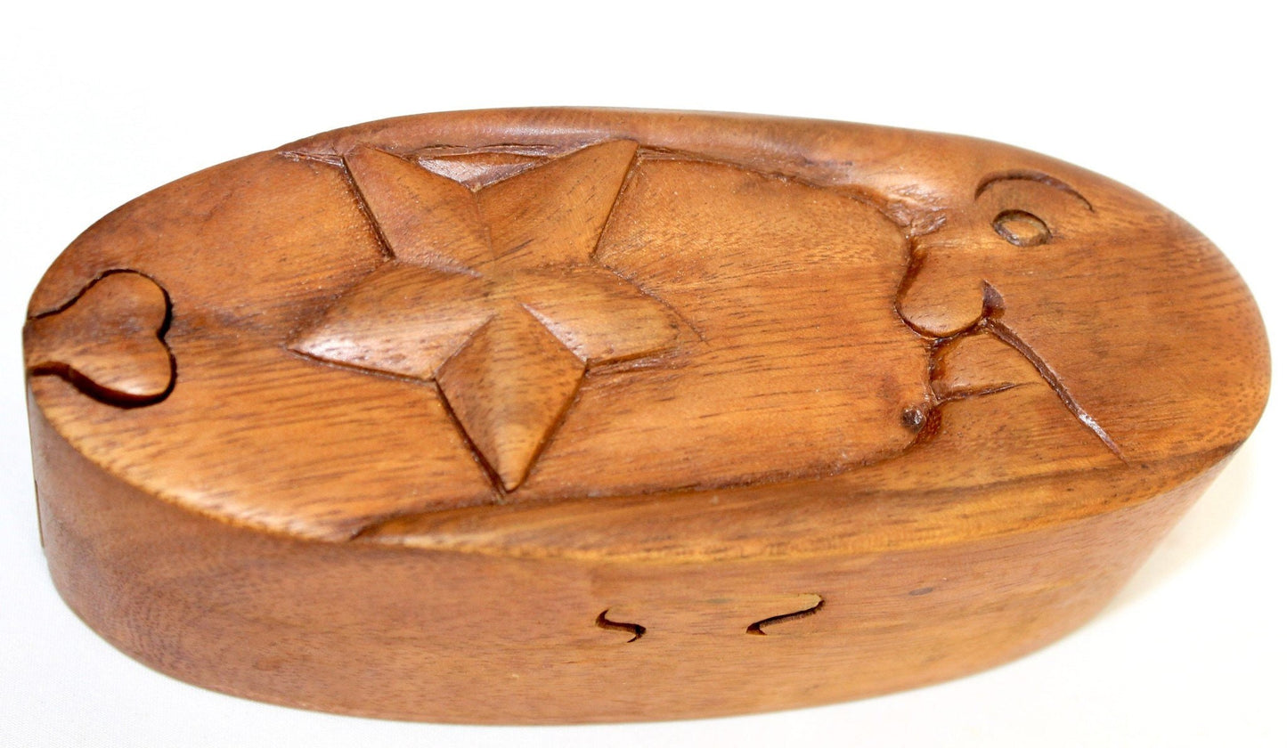 Celestial Man in the Moon Star & Moon Secret Puzzle Box Trinket Jewelry gift box Stash box