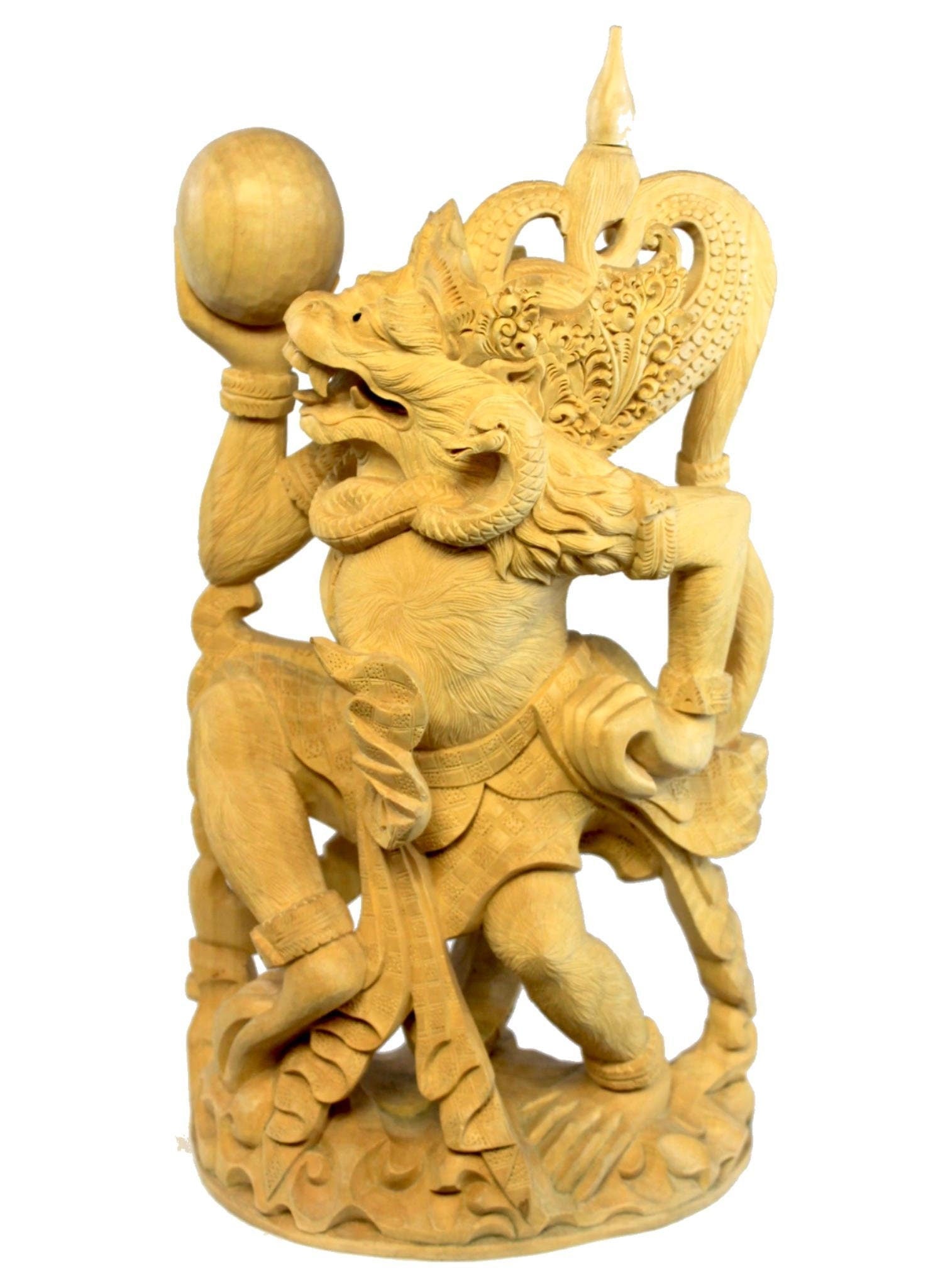 Balinese Hanuman Monkey God Sculpture Ramayana Bali Art hand Carved Wood Statue - Acadia World Traders