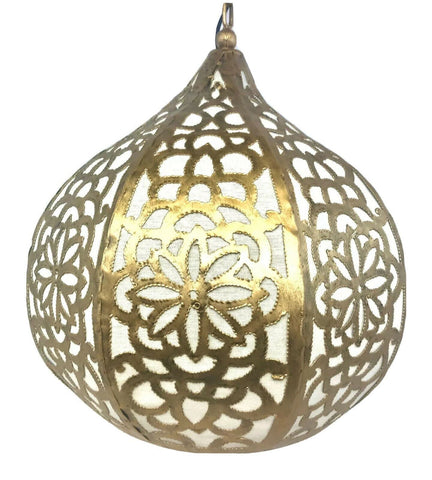 Bohemian Lotus Swag Lamp Hanging Teardrop Moroccan Lantern Home Decor Gold