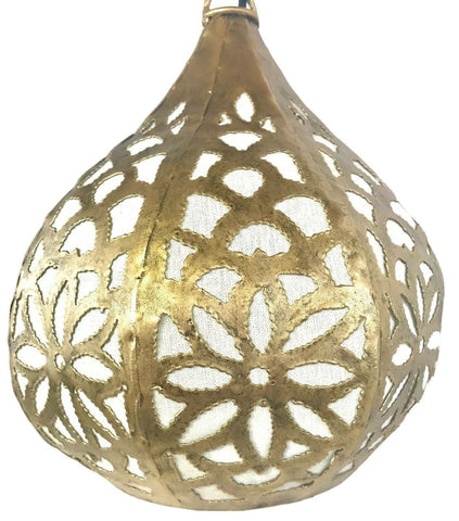 Bohemian Lotus Swag Lamp Hanging Teardrop Moroccan Lantern Home Decor Gold