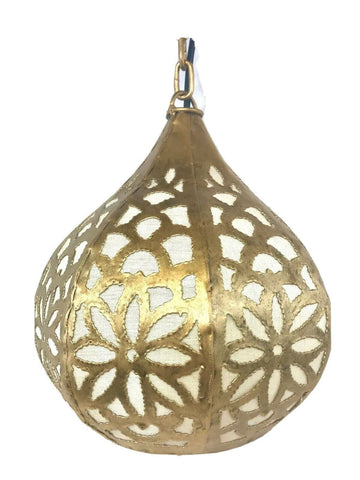 Bohemian Lotus Swag Lamp Hanging Teardrop Moroccan Lantern Home Decor Gold