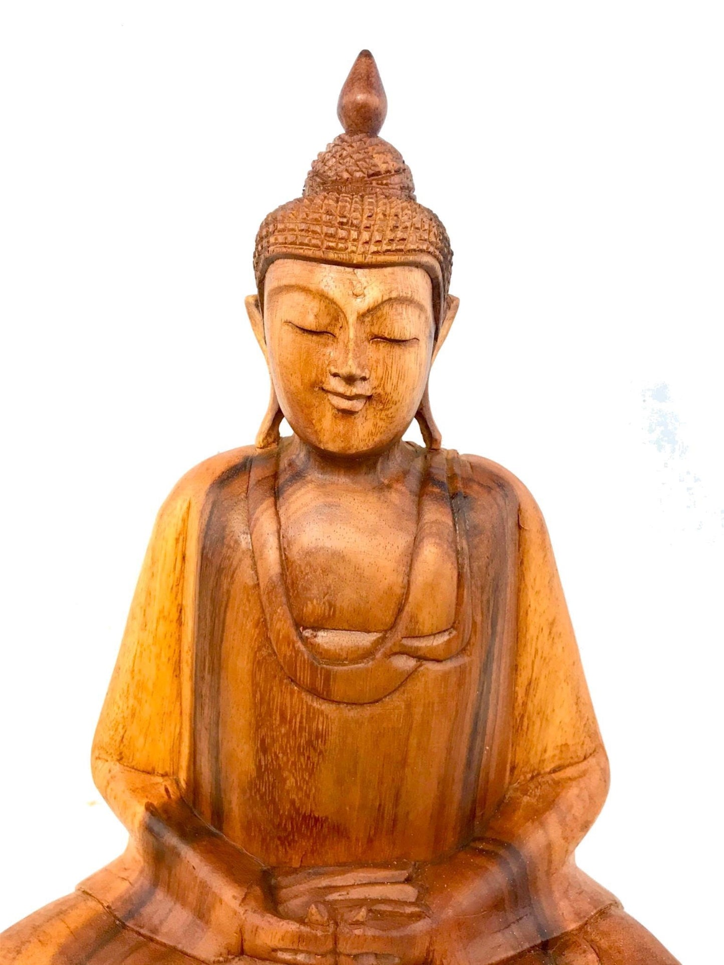 Dhyana Pose Buddha Meditating Statue Hand Carved wood Sculpture Balinese Art