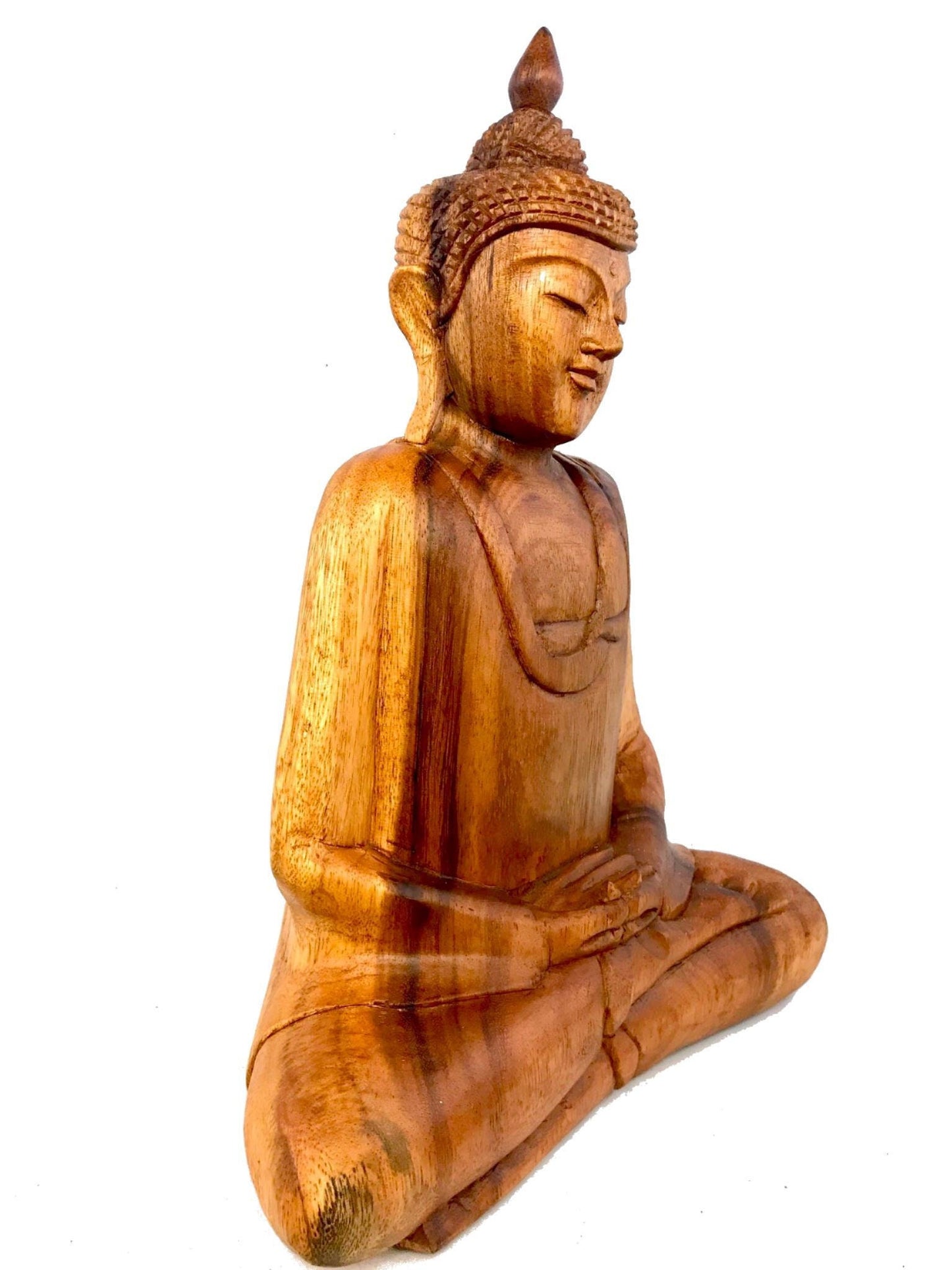 Dhyana Pose Buddha Meditating Statue Hand Carved wood Sculpture Balinese Art
