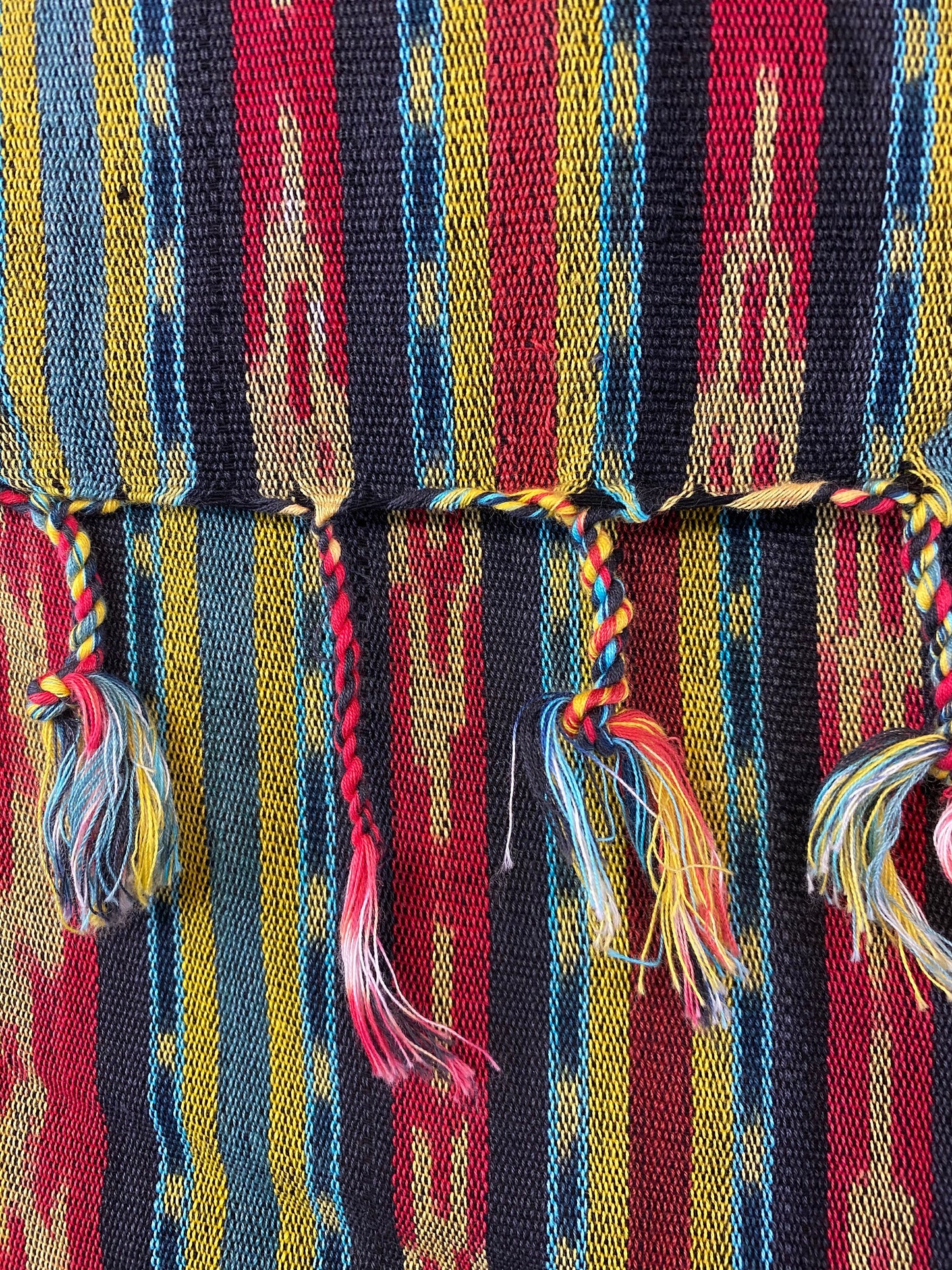 Handwoven Ikat Cotton Tapestry: Ethnic Indonesian Cloth Wall Hanging,