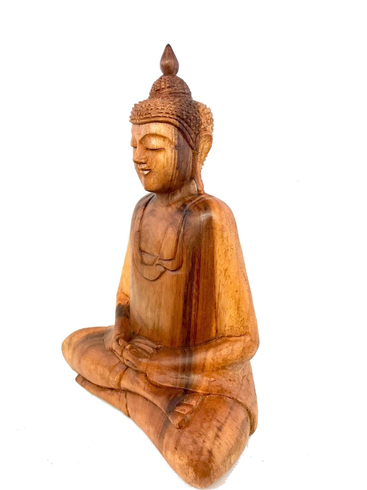 Dhyana Pose Buddha Meditating Statue Hand Carved wood Sculpture Balinese Art