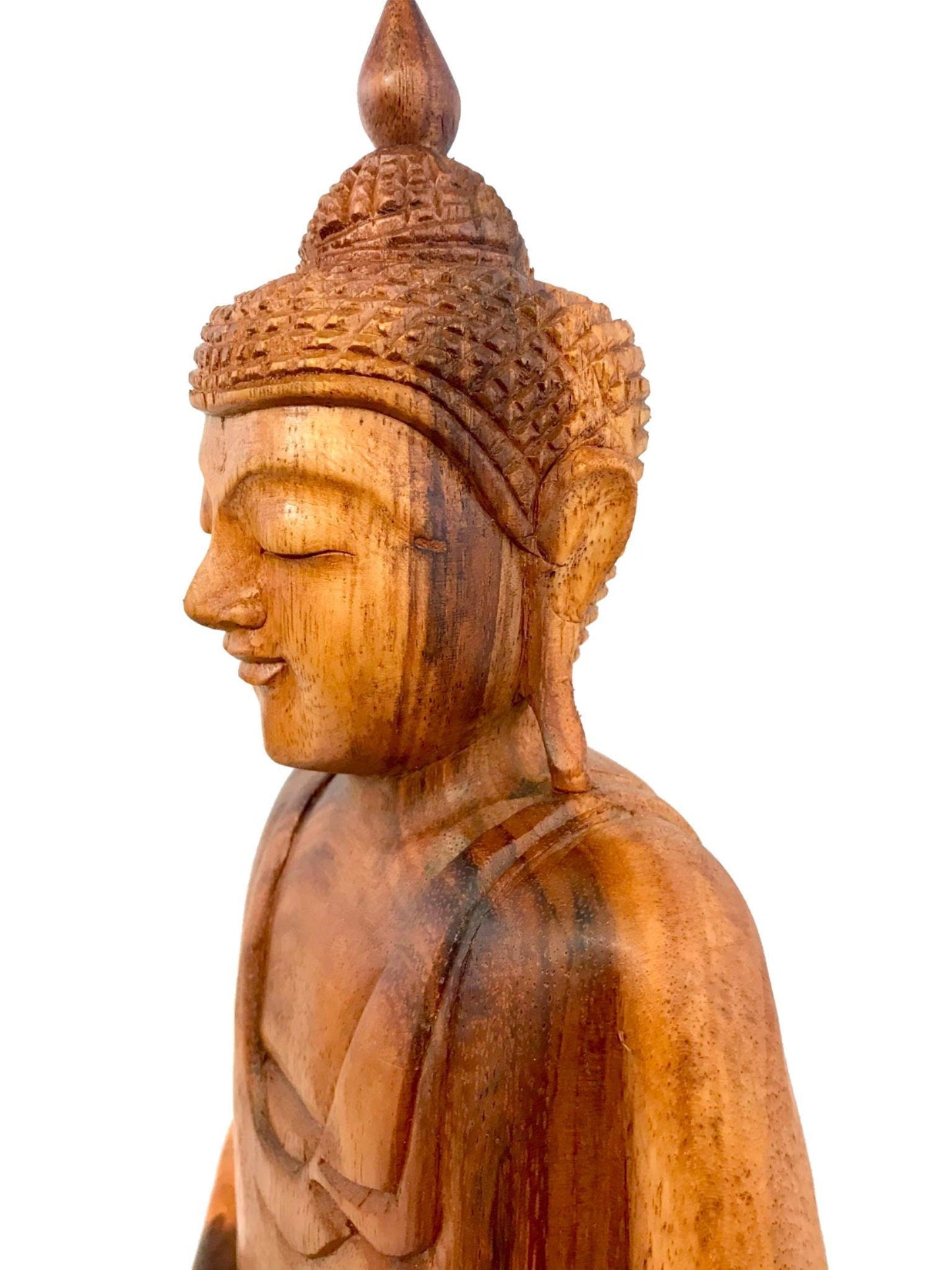 Dhyana Pose Buddha Meditating Statue Hand Carved wood Sculpture Balinese Art