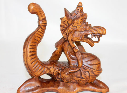 Balinese Miniature Balinese Naga Dragon Basuki Cosmic Naga Hand Carved wood carving Statue