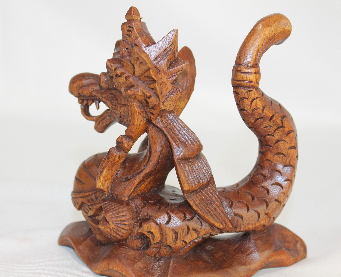 Balinese Miniature Balinese Naga Dragon Basuki Cosmic Naga Hand Carved wood carving Statue