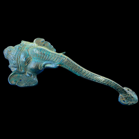 Bronze Ganesha Elephant Door Handle Pull Knob Verdigris Handmade Bali Art