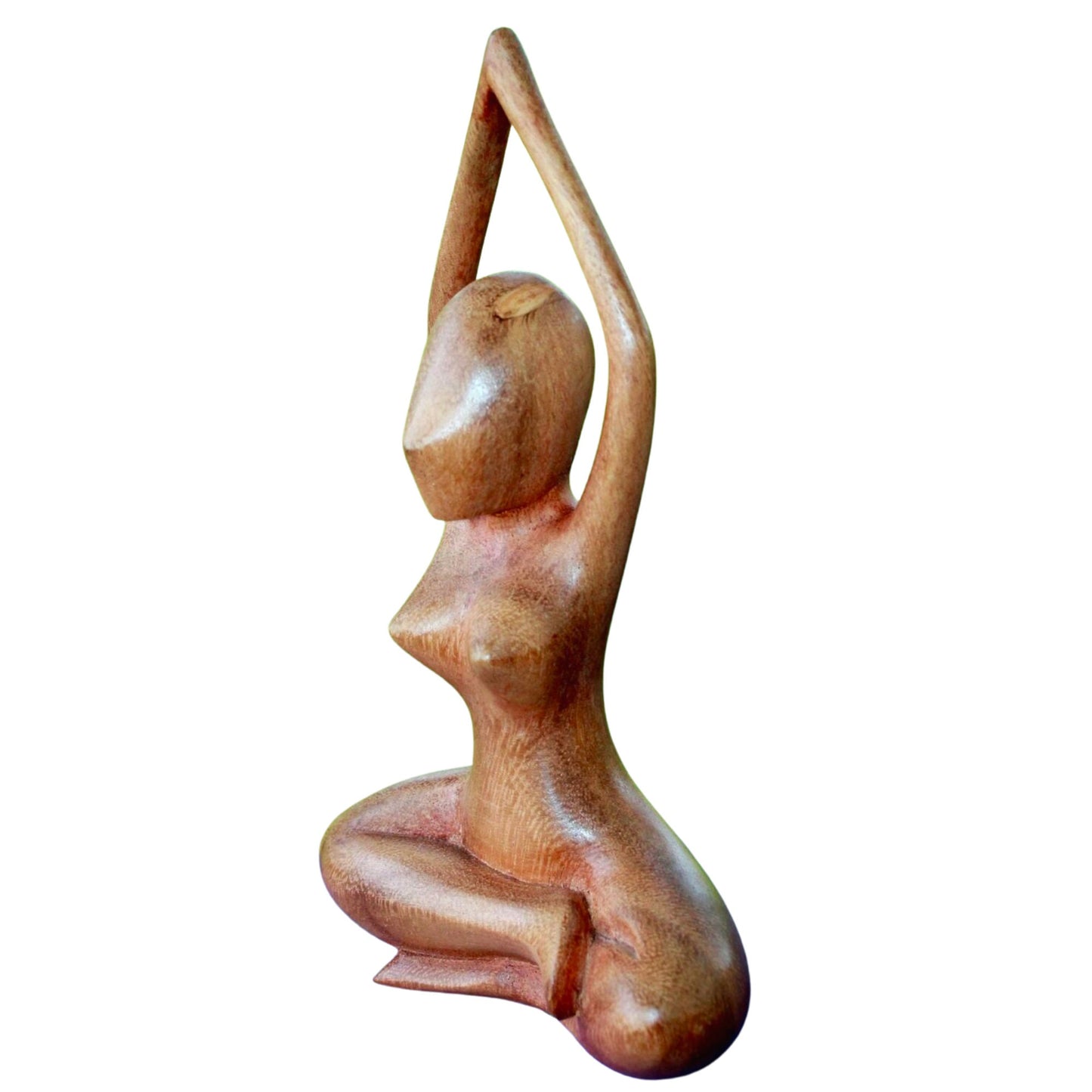 Balinese Yoga Pose Asana Yogini Sculpture Hand Carved Wood Carving Statue Bali art