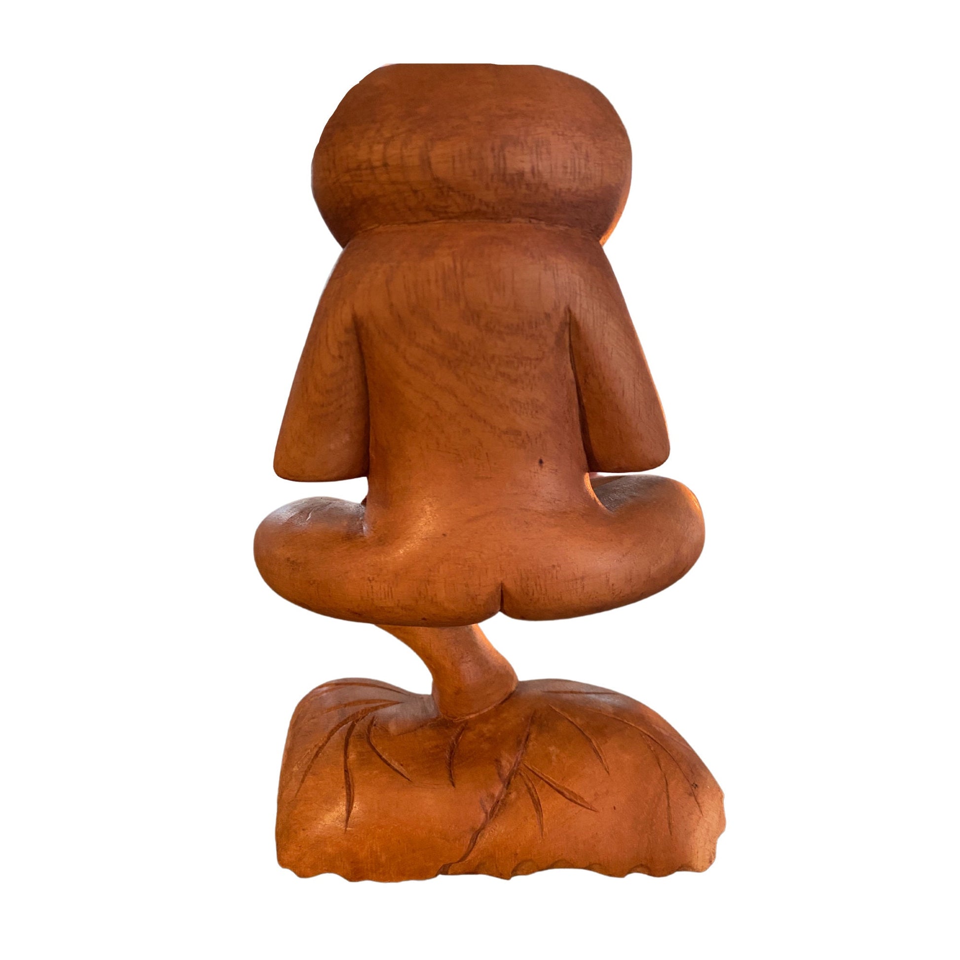 Buddha Frog Statue Yoga Sculpture Vrksansana Tree Pose Wood Carving Balinese Art - Acadia World Traders