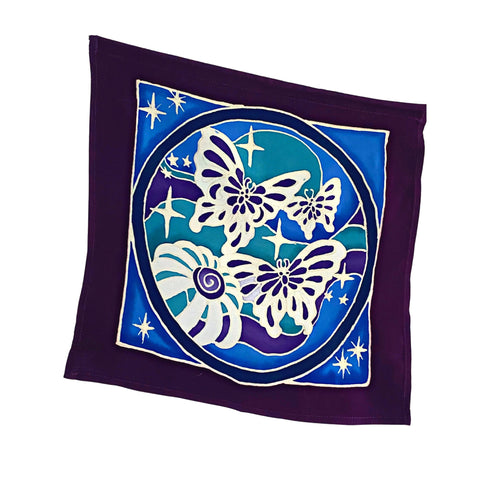 Moon Light Dragonfly Mandala Prayer Flag Wall hanging Banner Handmade Bali Batik Art