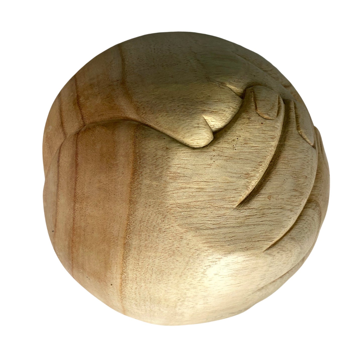 Cupped BUDDHA Mudra Bowl Offering HANDS Carved wood Jewelry Trinket dish Bali art - Acadia World Traders