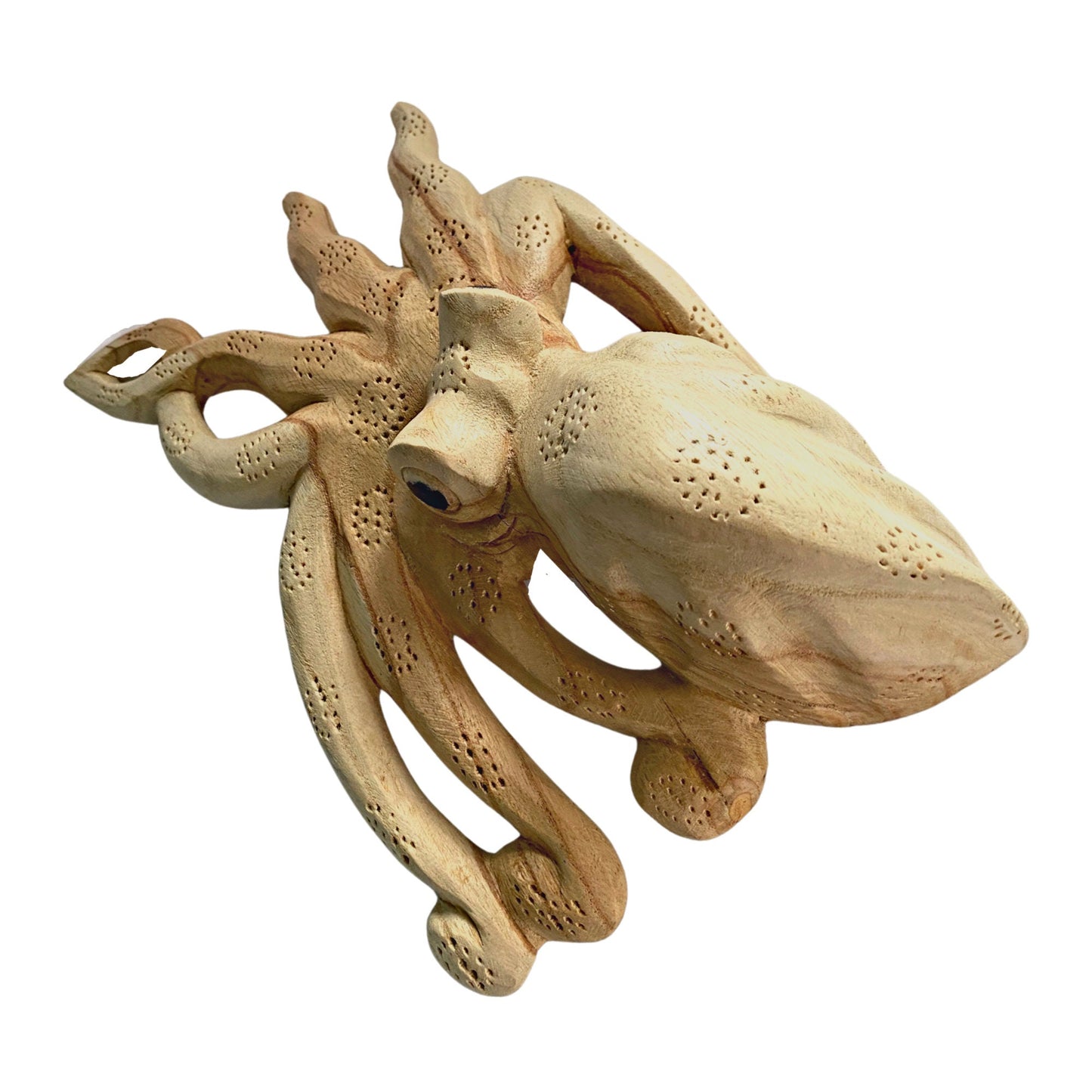 Octopus Sea-life Cephalopod Kraken Statue wood carving Sculpture Bali Wall art