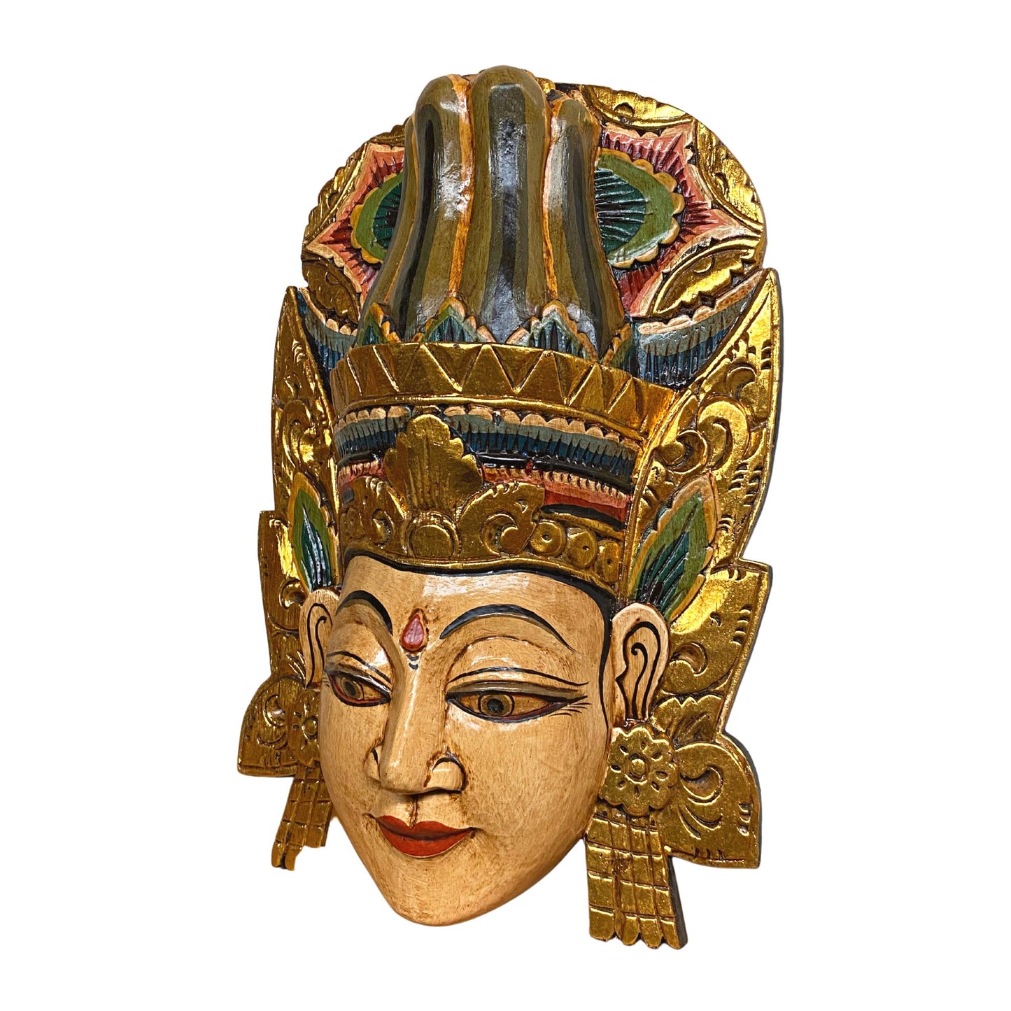 Balinese Carved Rama Sinta Mask Ramayana Bali Folk Art Mask | Decorative Wall artWall