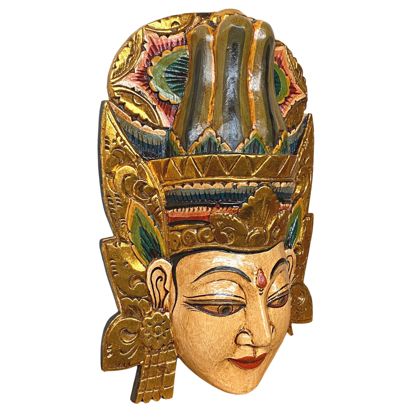 Balinese Carved Rama Sinta Mask Ramayana Bali Folk Art Mask | Decorative Wall artWall