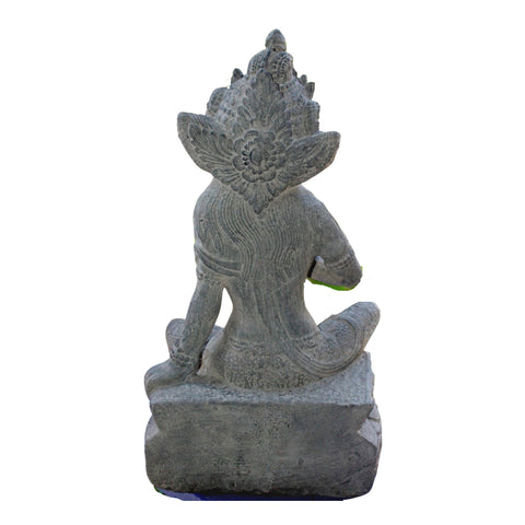 Guanyin Kwan Yin Garden Statue Water Moon Goddess Handmade Cast lava Stone Sculpture Mahayani Buddhism Balinese Art Yard Art