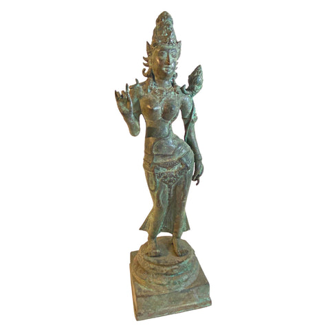 Balinese Bronze Dewi Tara Goddess Statue Lakshmi Bali Hindu Art Sculpture