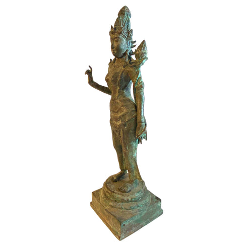 Balinese Bronze Dewi Tara Goddess Statue Lakshmi Bali Hindu Art Sculpture