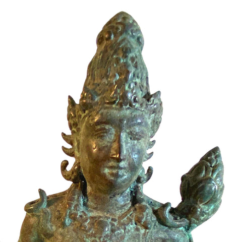 Balinese Bronze Dewi Tara Goddess Statue Lakshmi Bali Hindu Art Sculpture