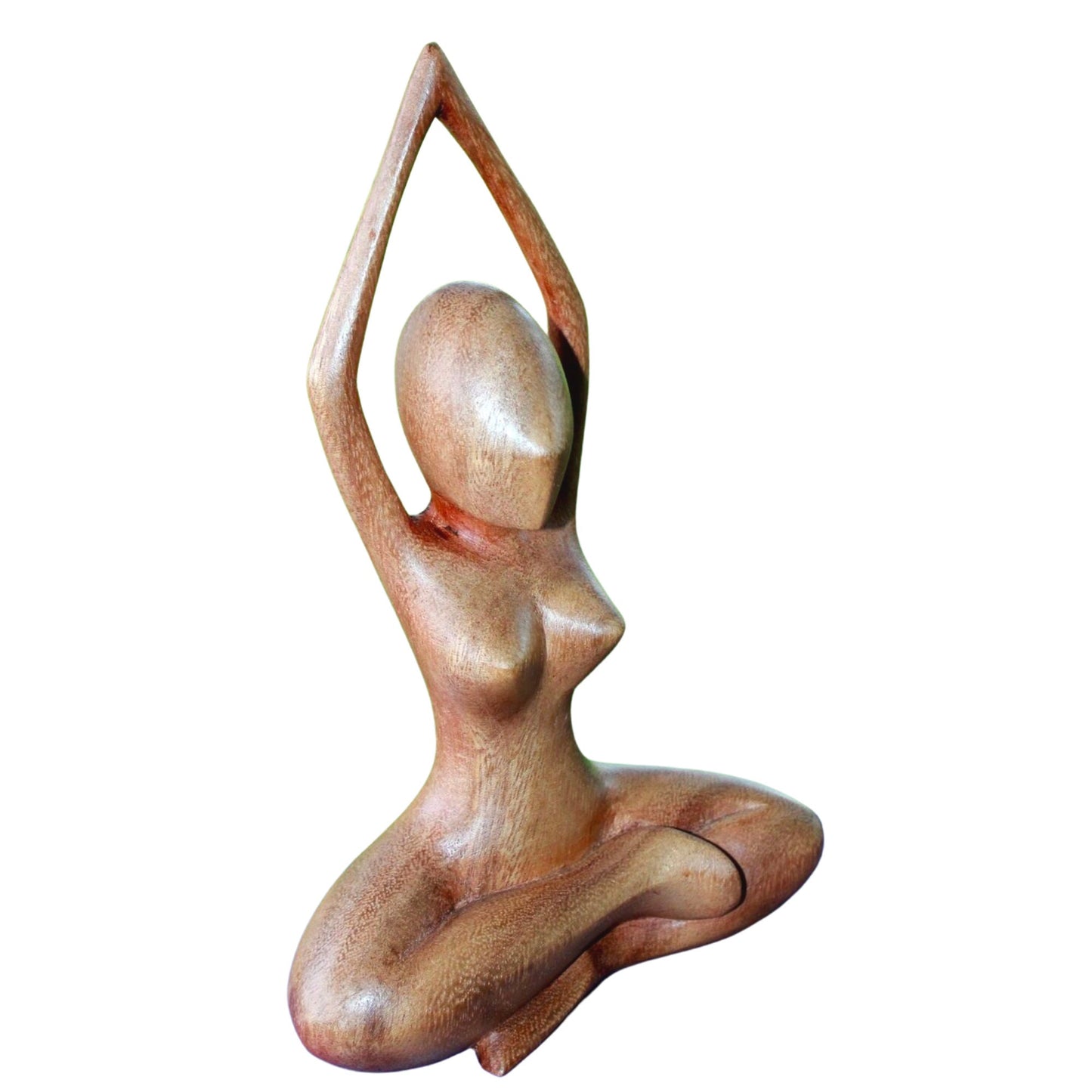 Balinese Yoga Pose Asana Yogini Sculpture Hand Carved Wood Carving Statue Bali art