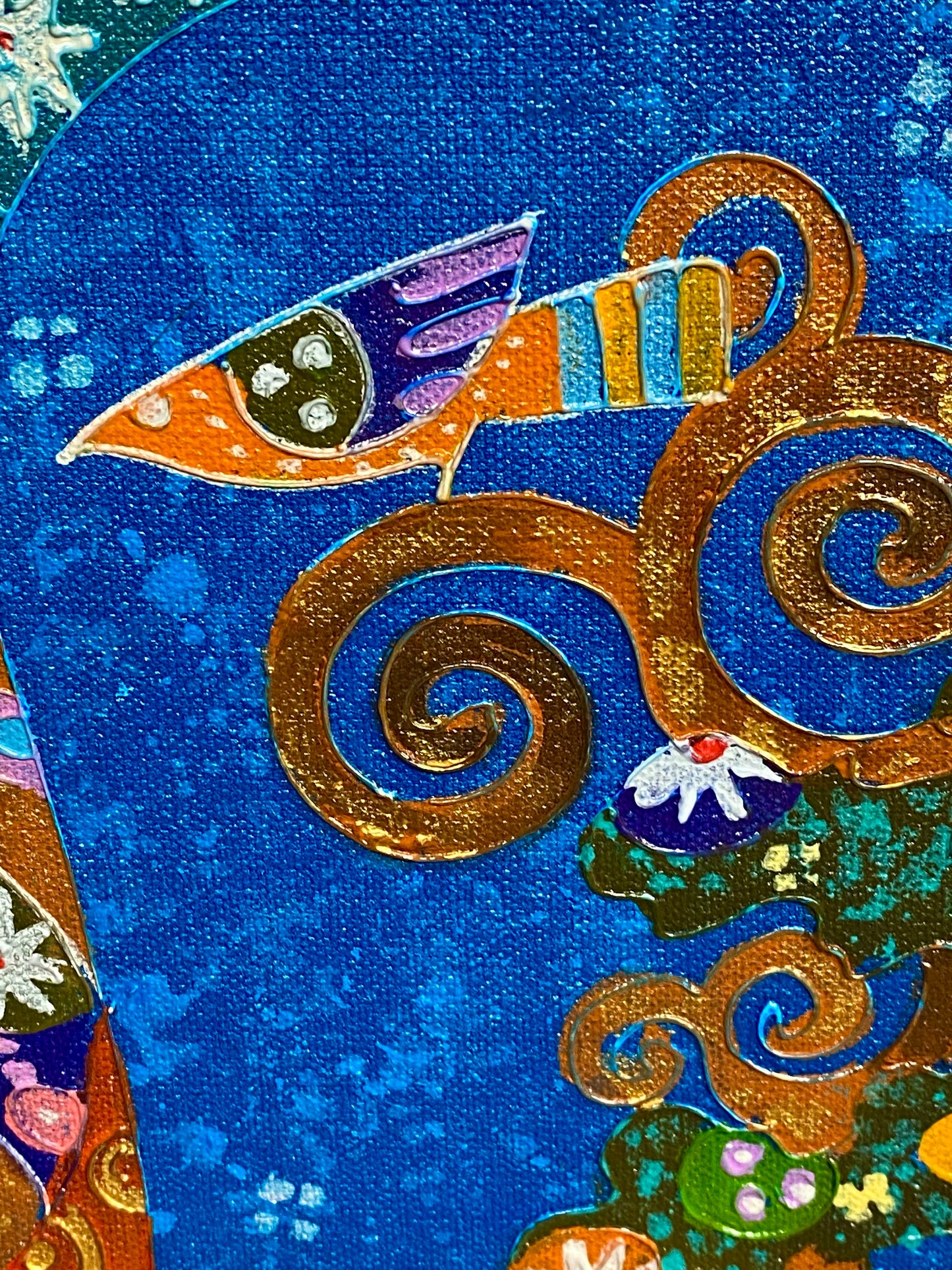 Tree of Life Painting: Klimt-Inspired, Original Balinese Artwork,  Acrylic Canvas, Wall Art OOAK
