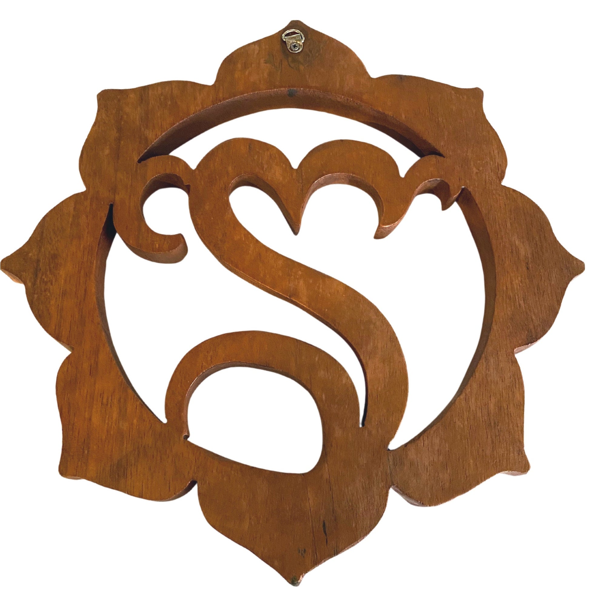 Sacred Om omkara Padma ॐ Panel Wall Decor sculpture Hand Carved wood Balinese Art - Acadia World Traders