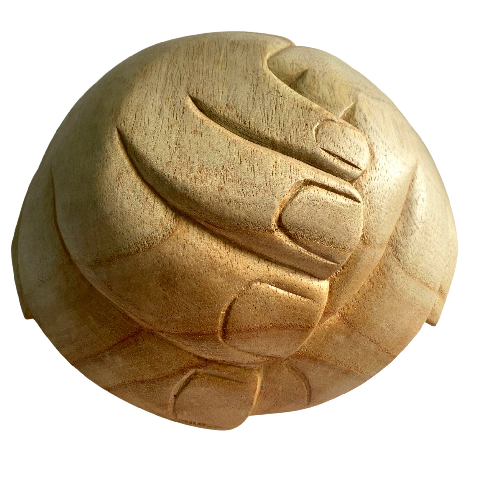 Cupped BUDDHA Mudra Bowl Offering HANDS Carved wood Jewelry Trinket dish Bali art - Acadia World Traders