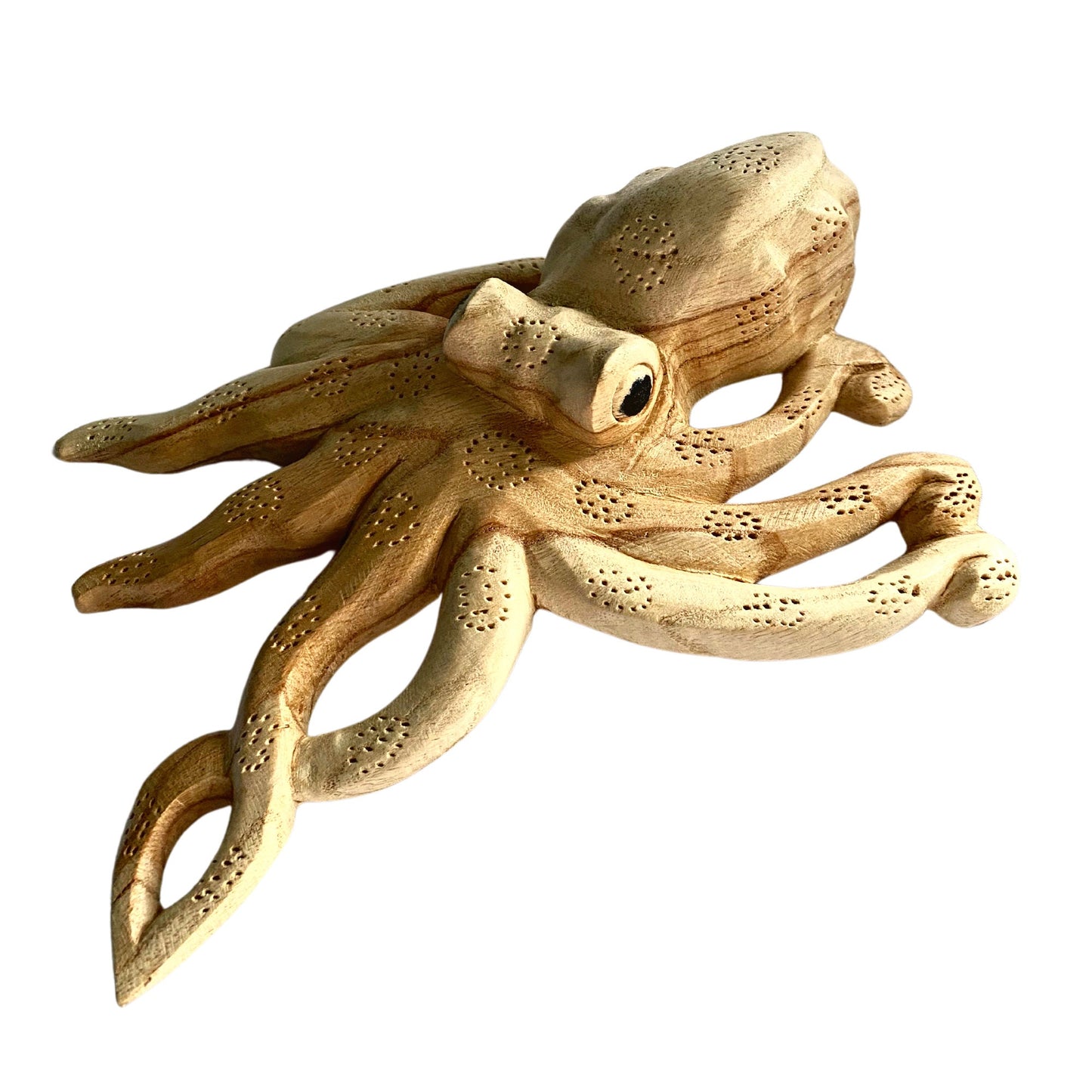 Octopus Sea-life Cephalopod Kraken Statue wood carving Sculpture Bali Wall art