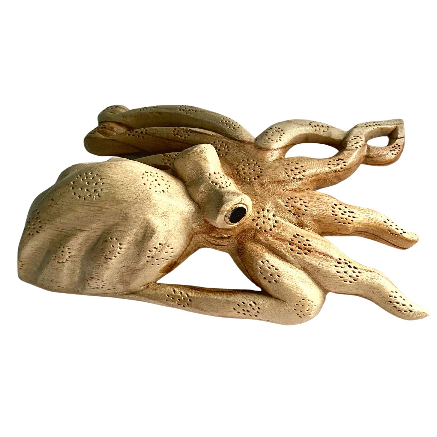 Octopus Sea-life Cephalopod Kraken Statue wood carving Sculpture Bali Wall art