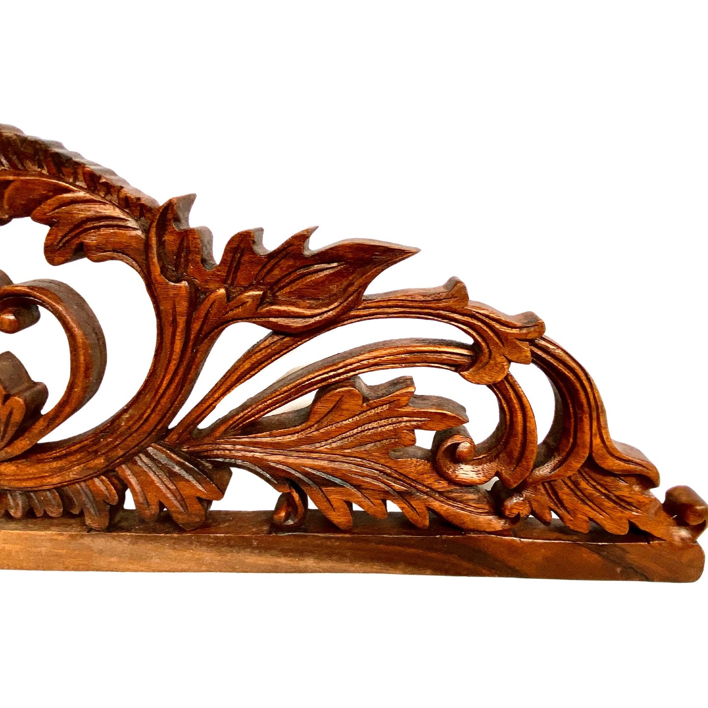 Padma Sacred Lotus Hand Carved Wood Relief Architectural Panel Wall Art Decor Sculpture Balinese Art