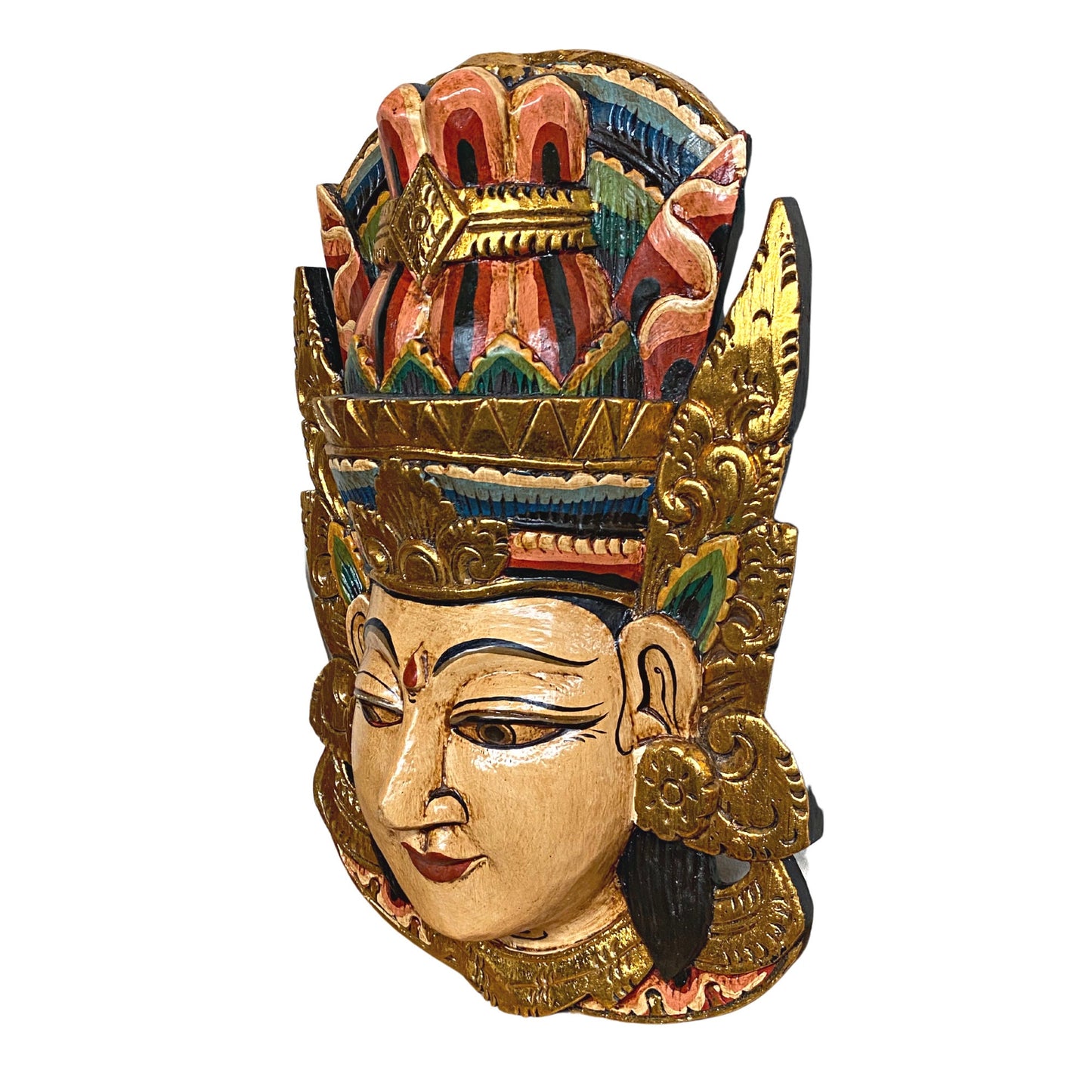 Balinese Carved Rama Sinta Mask Ramayana Bali Folk Art Mask | Decorative Wall artWall