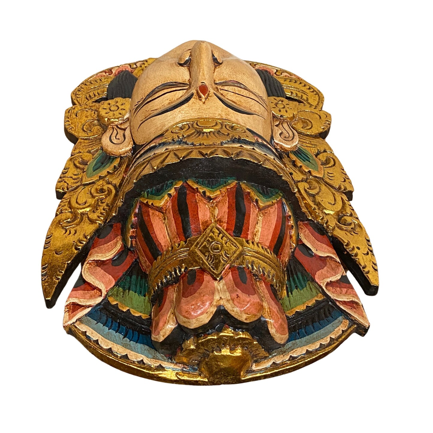 Balinese Carved Rama Sinta Mask Ramayana Bali Folk Art Mask | Decorative Wall artWall