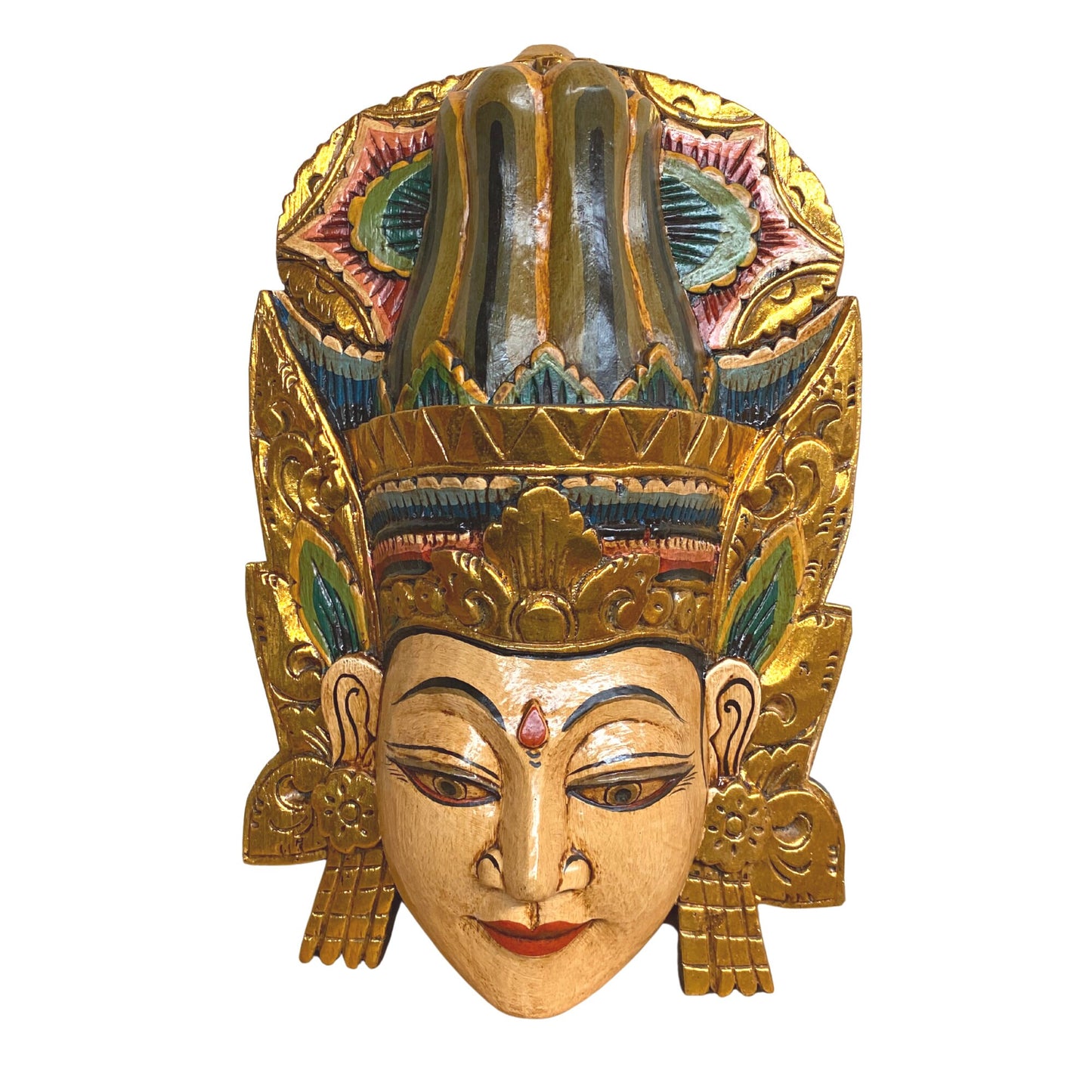 Balinese Carved Rama Sinta Mask Ramayana Bali Folk Art Mask | Decorative Wall artWall