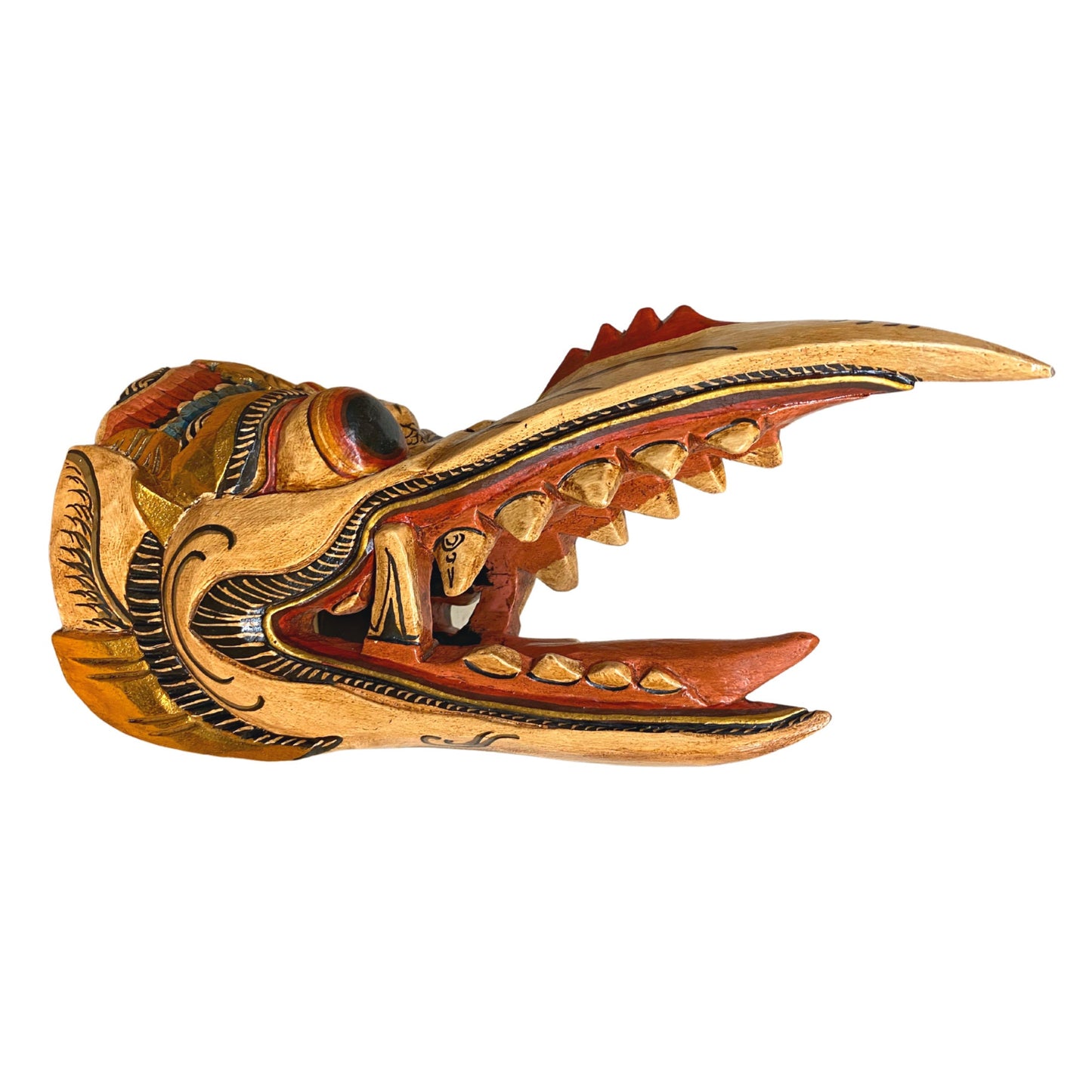 Balinese Garuda Mythical Hindu Eagle Mask Protector Hand Wall Decor Carved Wood Carving Bali Folk  Art Indonesian - Acadia World Traders